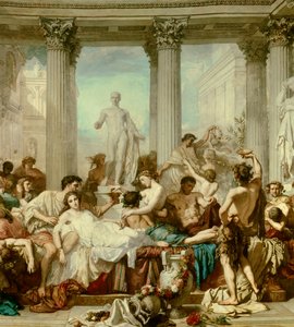 Detail von: Die Römer der Dekadenz, Gemälde von Thomas Couture (1815-1879)