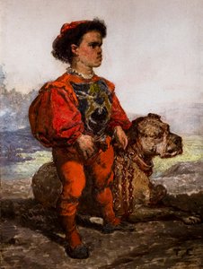 Zwerg mit einem Hund von Thomas Couture