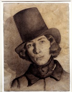 Porträt von Maurice Sand (1823-1889), Sohn von George Sand, 21 Jahre alt - Undatiertes Zeichnung von Thomas Couture (1815-1879) - Dieses Zeichnung wurde lange Zeit als das seiner Mutter George Sand angesehen, Musée de la Vie Romantique, Paris von Thomas Couture