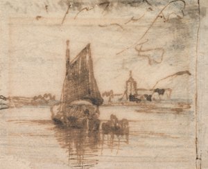 Ein segelndes Boot in der Flaute