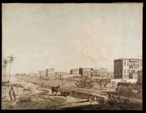 Die neuen Gebäude in Chouringhee aus Ansichten von Kalkutta, 1787 von Thomas Daniell