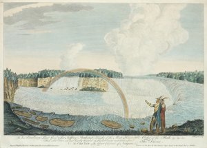 Ein Ostblick auf den großen Wasserfall von Niagara, graviert von J. Fougeron, ca. 1763-68