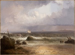 Kommender Sturm (Nahant Beach mit einem Sommerregen)