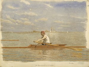 John Biglin in einem Einer-Skiff, ca. 1873 von Thomas Eakins