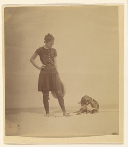 [Margaret Eakins und Harry am Strand, Manasquan, New Jersey] von Thomas Eakins