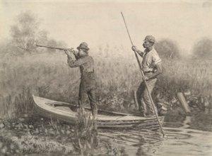 Studie für Rail Shooting from a Punt von Thomas Eakins