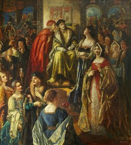 König Heinrich VII. bestraft die Bürger von Bristol, weil ihre Frauen so fein gekleidet waren von Thomas Edwin Mostyn