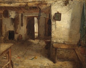 West Highland Cottage Innenraum von Thomas Faed