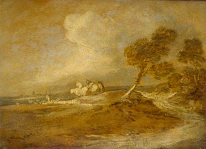 Eine Landschaft mit Reitern, spätes 18. Jahrhundert von Thomas Gainsborough