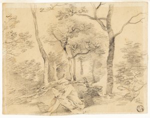 Gainsborough skizziert im Wald von Thomas Gainsborough