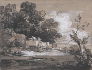 Waldlandschaft mit Landkarren und Figuren von Thomas Gainsborough