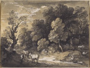 Waldlandschaft mit Hirten und Vieh, ca. 1775-80