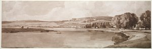 Eine Auswahl von zwanzig der malerischsten Ansichten in Paris: Blick auf Belle Vue & Pont de Sèvres, 1802 von Thomas Girtin