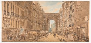 Eine Auswahl von zwanzig der malerischsten Ansichten in Paris: Blick auf das Tor von St. Denis von den Vororten aus
