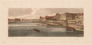 Auswahl von zwanzig der malerischsten Ansichten in Paris: Blick auf den Louvre & die Brücke der Thuilleries vom Pont Neuf von Thomas Girtin