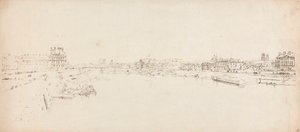 Ansicht der Tuilerien und Brücke vom Pont de la Concorde von Thomas Girtin