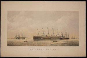 Die Great Eastern, verlässt Sheerness mit dem Atlantischen Telegraphenkabel an Bord, Juni 1866 von Thomas Goldsworth Dutton