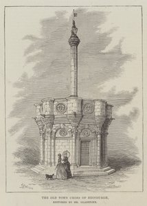 Das alte Stadtkreuz von Edinburgh, restauriert von Mr. Gladstone