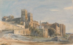 Die Kathedrale und der Palast der Päpste, Avignon von Thomas Hartley Cromek