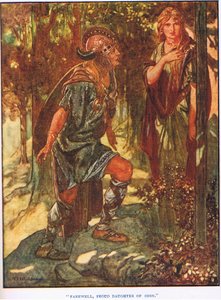 Abschied stolze Tochter Odins (Lithografie) von Thomas Heath Robinson