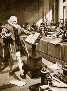 Galileo erscheint vor den Kardinälen von Thomas Heath Robinson