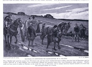 Matilda nach Gloucester in einem Leichenwagen gebracht von Thomas Heath Robinson