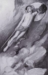 Perseus sprang in die Luft von Thomas Heath Robinson