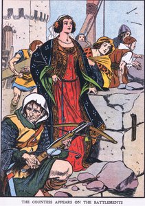 Die Gräfin erscheint auf den Zinnen von Thomas Heath Robinson