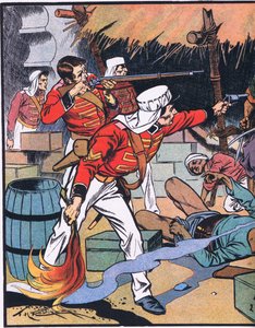 Die Zerstörung des Magazins in Delhi von Thomas Heath Robinson