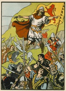 Wallace leitet seine Soldaten von Thomas Heath Robinson
