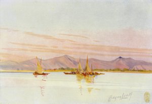 In der Nähe von Kanton, Fischerboote auf dem Perlfluss von Thomas Hodgson Liddell
