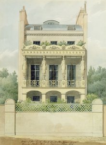 Ansicht der Rückseite des Hauses von Henry Phillip Hope in Richtung Hyde Park in Seymour Place, 1818
