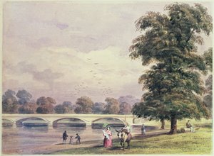 Die Brücke zwischen den Kensington Gardens und dem Hyde Park auf der Serpentine
