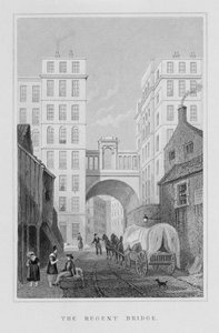 Die Regent-Brücke, Edinburgh, graviert von Thomas Barber, 1829 von Thomas Hosmer Shepherd