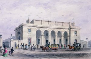 Der Bahnhof der South-Western Railway in Nine Elms Vauxhall, 1856 von Thomas Hosmer Shepherd