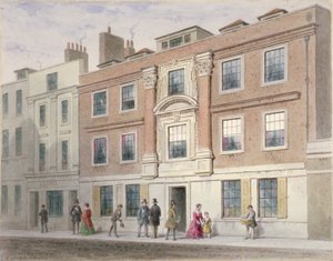 Ansicht eines Herrenhauses in der Great Winchester Street, City of London, 1841