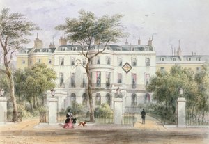 Westfassade von Sir Robert Peels Haus im Privy Garden (1788-1850) 1851