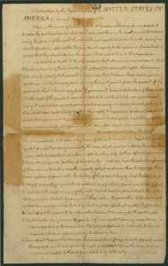 Entwurf der Unabhängigkeitserklärung, 4. Juli 1776