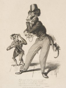 Affe Dandy, aus Monkey-ana, oder Männer in Miniatur, Juli 1828 von Thomas Landseer