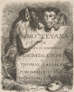 Titelseite, aus Monkey-ana, oder Männer in Miniatur, 1827