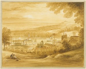 Cumberland Basin gesehen vom Feld nahe der Clifton Kirche von Thomas Leeson the Elder Rowbotham