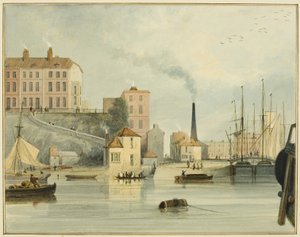 Westende der Redcliffe Parade, mit den Eingangstoren zum Bathurst Basin von Thomas Leeson the Elder Rowbotham