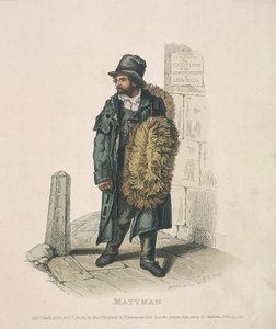 Matt-Verkäufer trägt seine Waren auf der Schulter, 1820 von Thomas Lord Busby