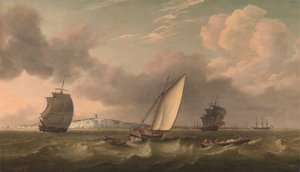Ein Paketboot unter Segel in einer Brise vor dem South Foreland