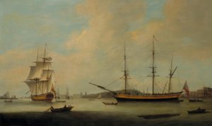 Das US-Schiff Granville vor Deptford von Thomas Luny