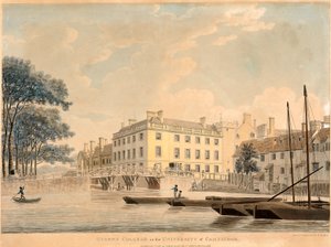 Queens College in der Universität Cambridge, veröffentlicht 1800 von Thomas Malton