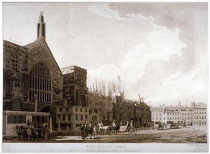 New Palace Yard und der Eingang zur Westminster Hall, London, 1782