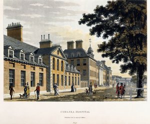 Chelsea Hospital, aus "Eine malerische Tour durch die Städte London und Westminster illustriert", 1792-1801