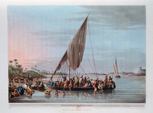 Fähre in der Nähe von Nedssili, Ägypten, 1801 von Thomas Milton