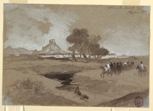 Wasserloch in der Wüste, Utah, 1873 von Thomas Moran